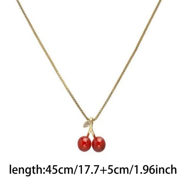 Unavailable ⚠️Clearance Cherry Charm Yellow Gold Necklace - Picture 2 of 4